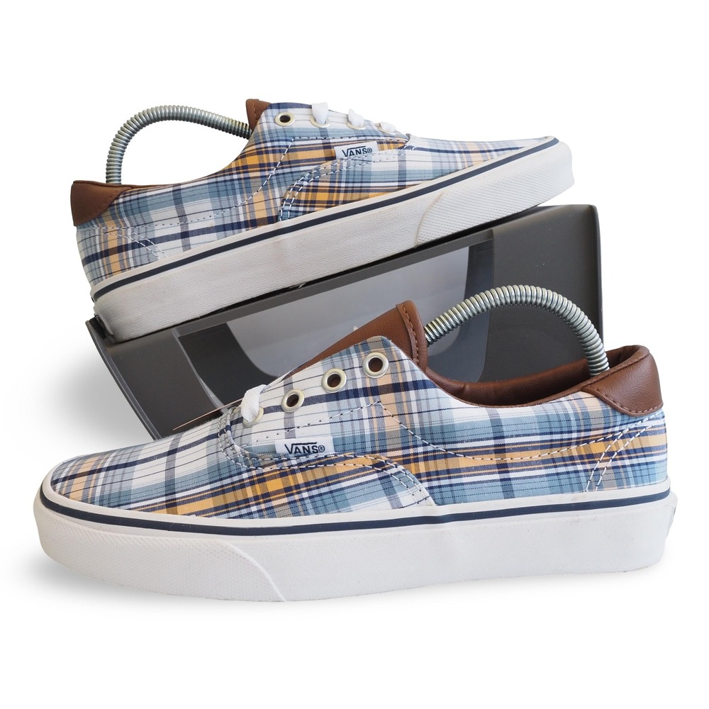 Vans Era 59 Blue Yellow Tartan Plaid Skate Sneakers Womens 7‎ VN0A38FSV90